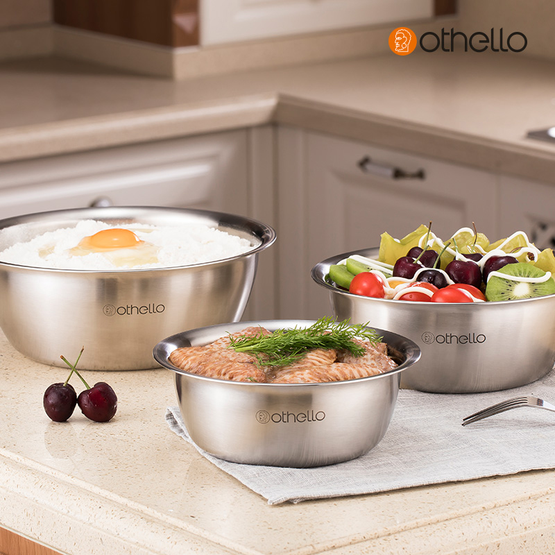 德国Othello不锈钢18/10家用加厚加大汤盆洗菜打蛋料理和面盆套装