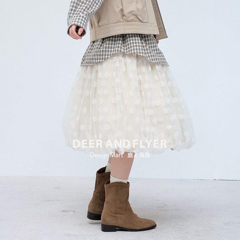 氛围感廓形百搭波点网纱蓬蓬半裙