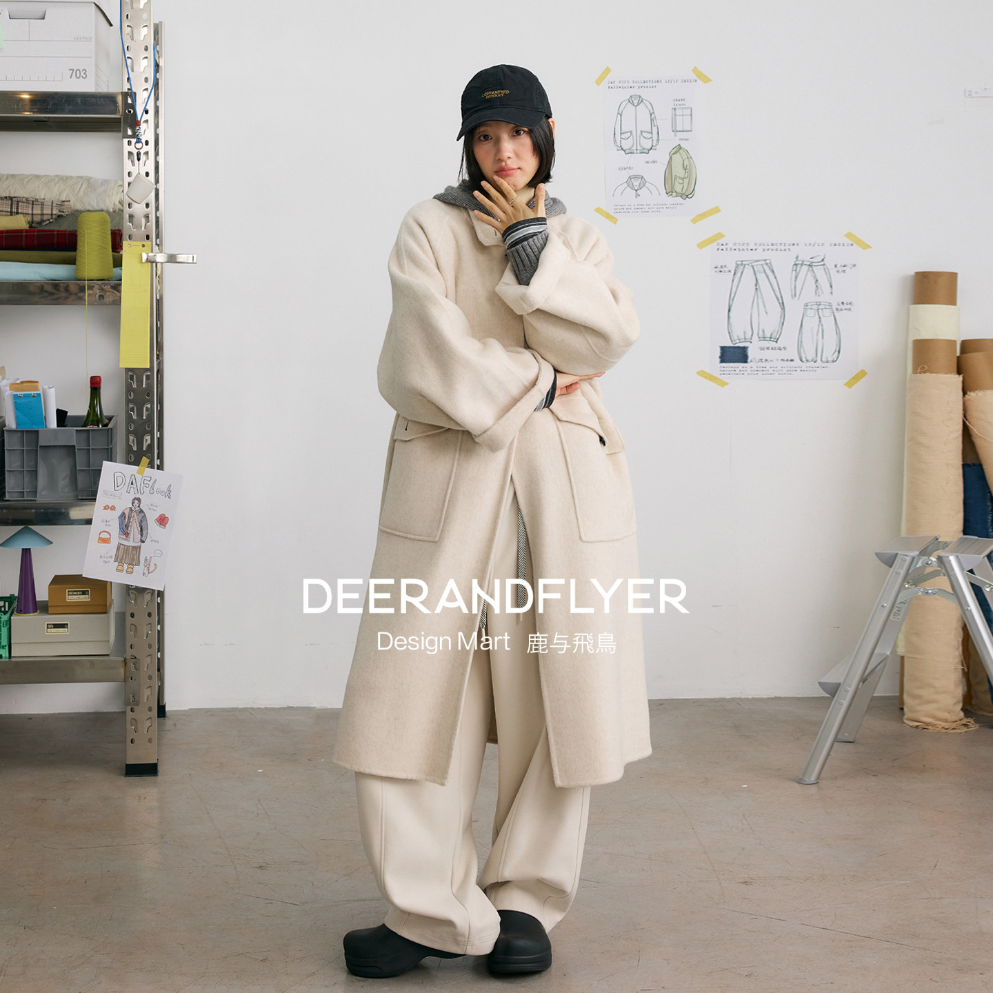 鹿与飞鸟“温暖壁炉”含莱赛尔&山羊绒&羊驼毛 长款羊毛大衣7231,女装/女士精品,毛呢外套,淘宝优惠券,粉丝福利购,淘宝优惠卷