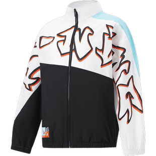 李宁童装儿童运动夹克男童2026秋季新款篮球立领印花宽松上衣外套