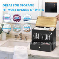 Wooden household tampon storage box with drawers, bathroom tissue storage box, laundry pod storage box thumbnail 7