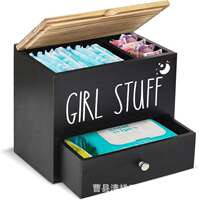 Wooden household tampon storage box with drawers, bathroom tissue storage box, laundry pod storage box thumbnail 3