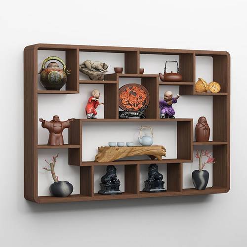 博古架实木中式上墙茶壶