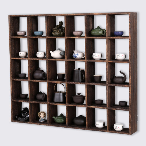 实木中式博古架挂墙多宝阁客厅