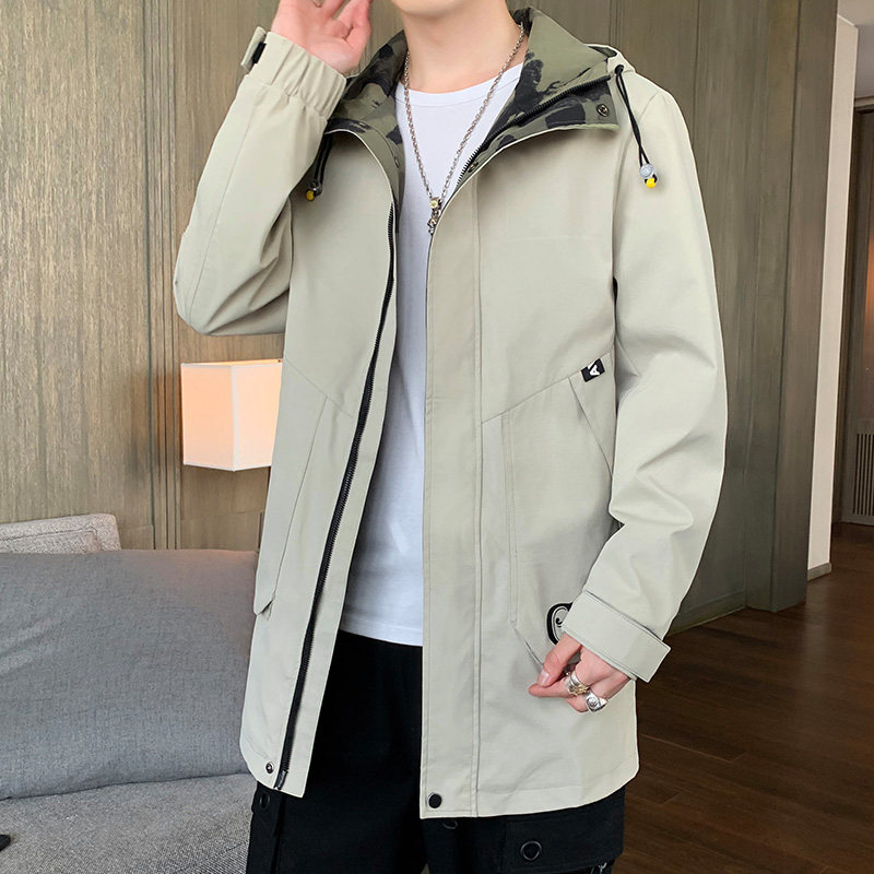 以纯官网风衣男士中长款外套春秋2020连帽夹克潮流衣服官方旗舰店
