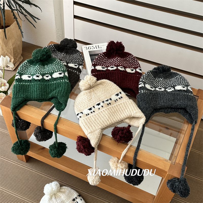 2025新款儿童保暖防风针织帽