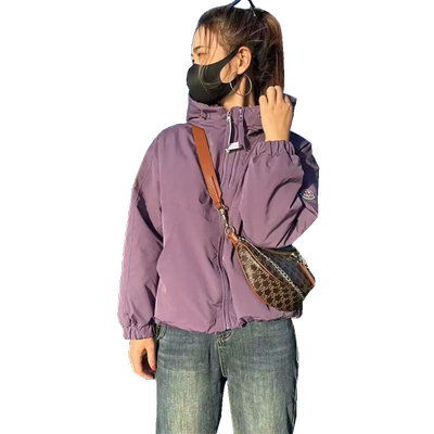 夹棉冲锋衣外套女冬小个子上衣