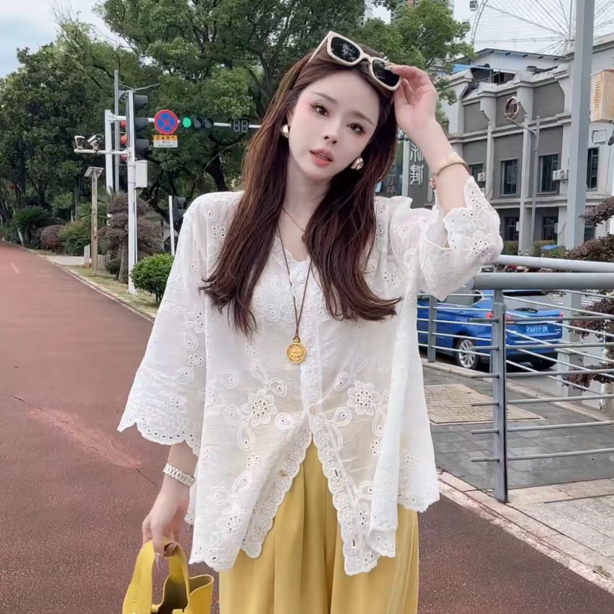 防晒衬衫上衣女薄款夏季2025新款