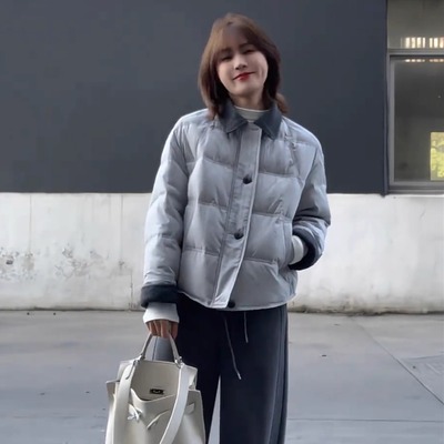 撞色棉服女短款加厚棉袄冬季2025