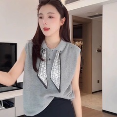 针织T恤女薄款短袖夏季2025新款韩版宽松高级感小个子上衣polo衫