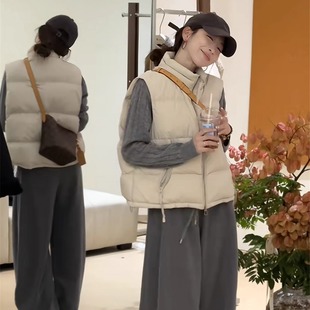 羽绒马甲女短款背心秋冬2025新款叠穿洋气宽松小个子坎肩外穿马夹