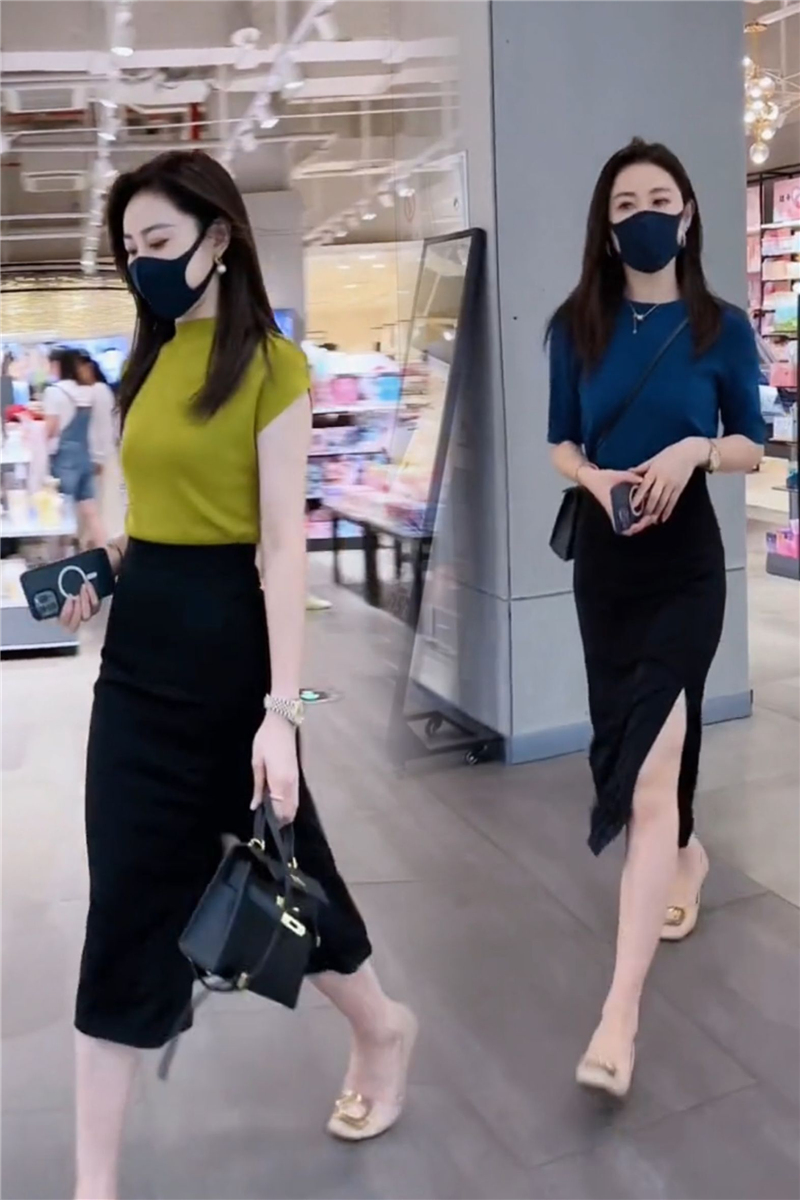 侧开叉a字半身裙女中长款2025新款高级感显瘦气质高腰西装半身裙