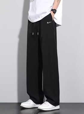 耐克顿休闲裤男款秋季新款运动速干潮流阔腿裤透气垂感百搭长裤帅