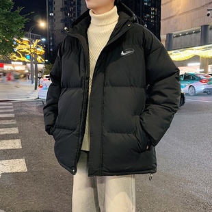 耐克顿羽绒棉服男款秋冬季韩版纯色潮流棉衣青少年休闲百搭外套帅