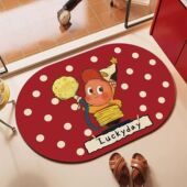 可爱星星人波点地垫吸水速干浴室脚踏防滑卫生间门口浴室吸水地垫