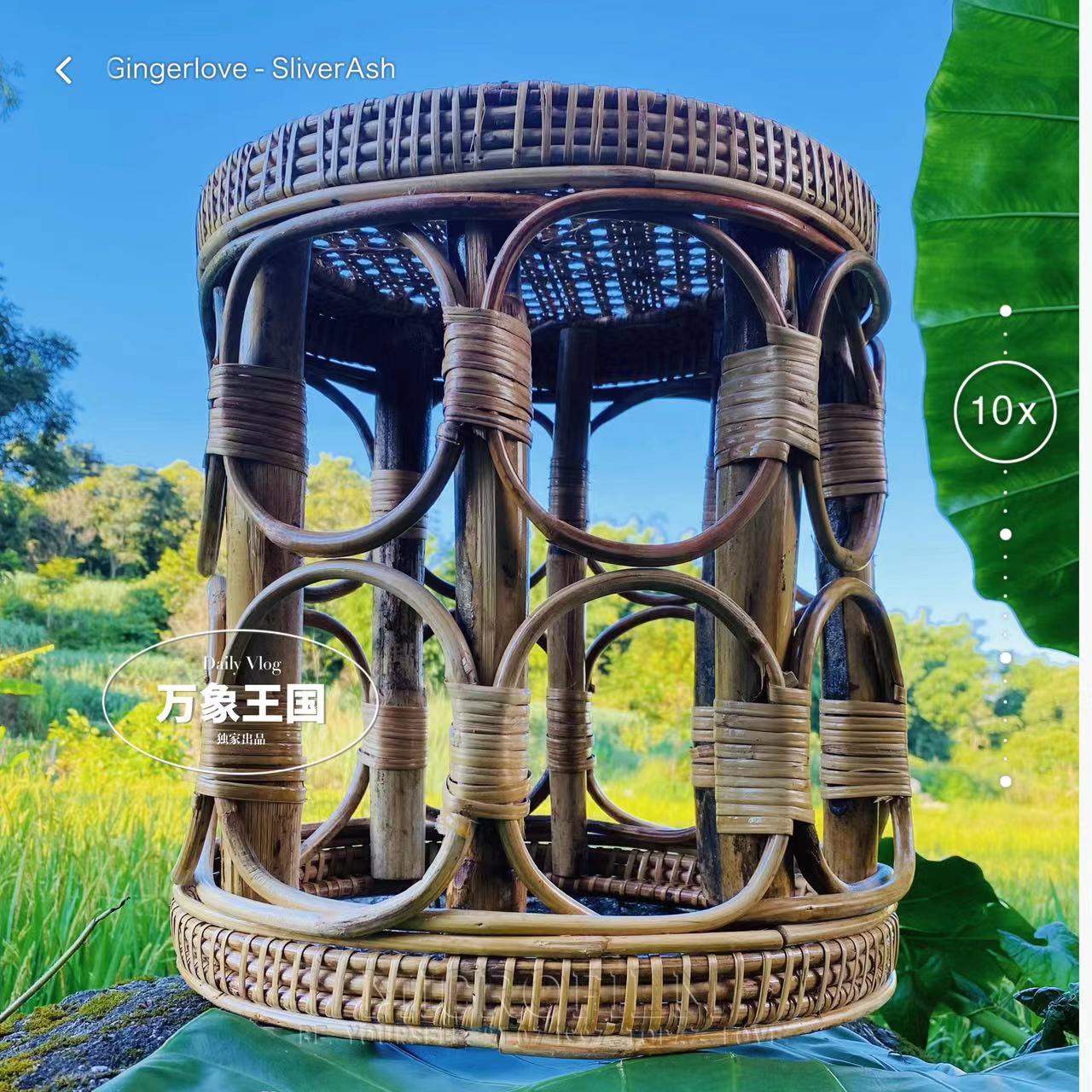 藤编凳子藤凳茶几手工藤编东南亚