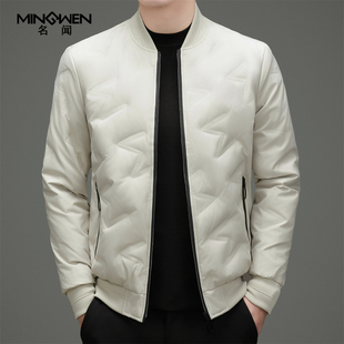 休闲潮流高级感痞帅棒球服外套 保暖时尚 立领羽绒服男冬季 加厚短款