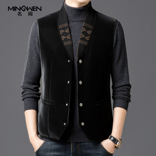 韩版潮流围巾领鹅绒马甲外套