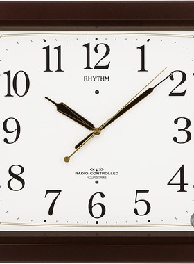 RHYTHM丽声35.6CM电波对时音乐报时客厅挂钟4MN494RH06