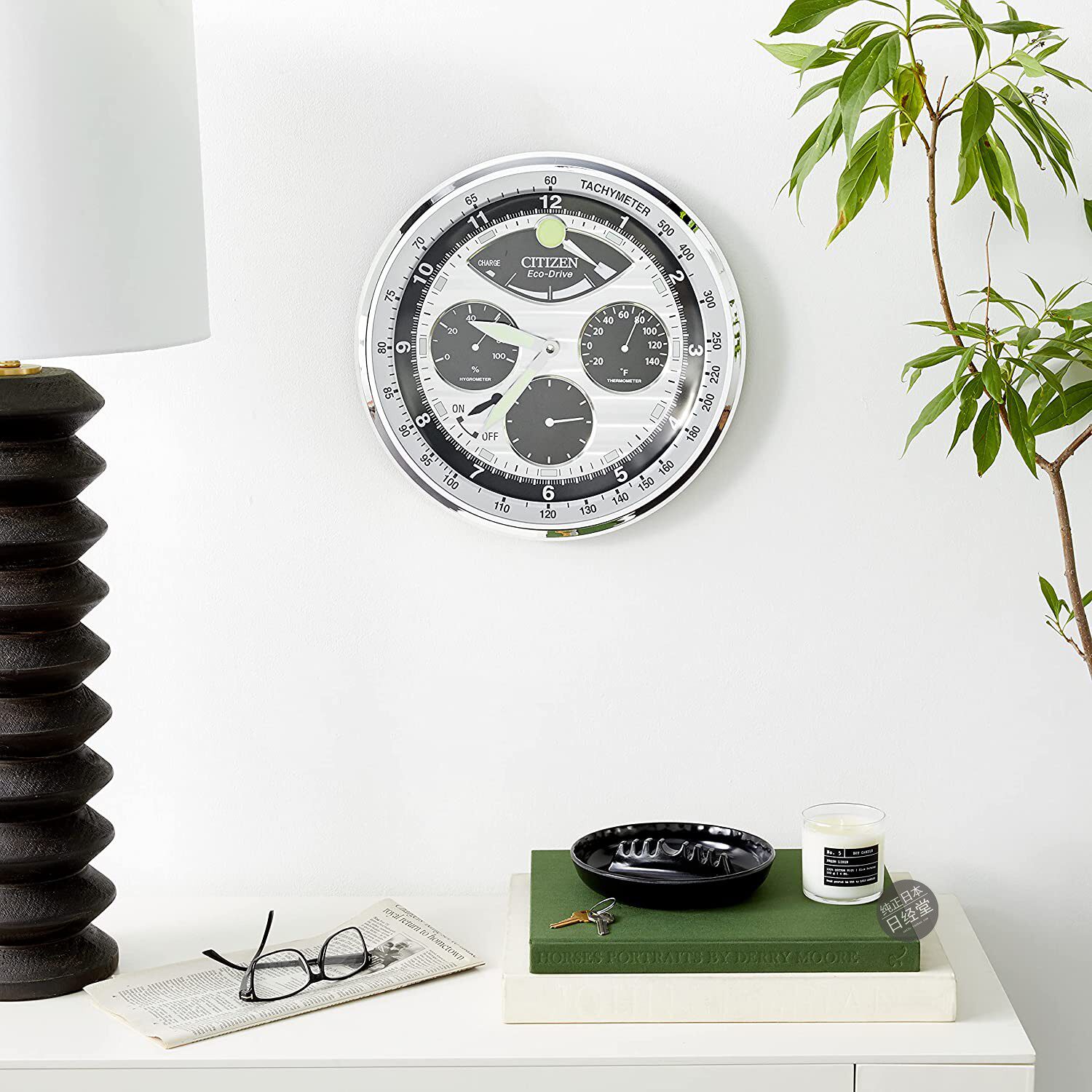 西铁城圆形玻璃挂钟CC2013