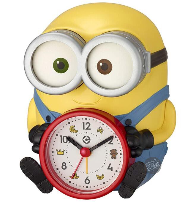 日本代购丽声rhythm可爱小黄人卡通闹钟4rea30me33儿童卧室闹钟