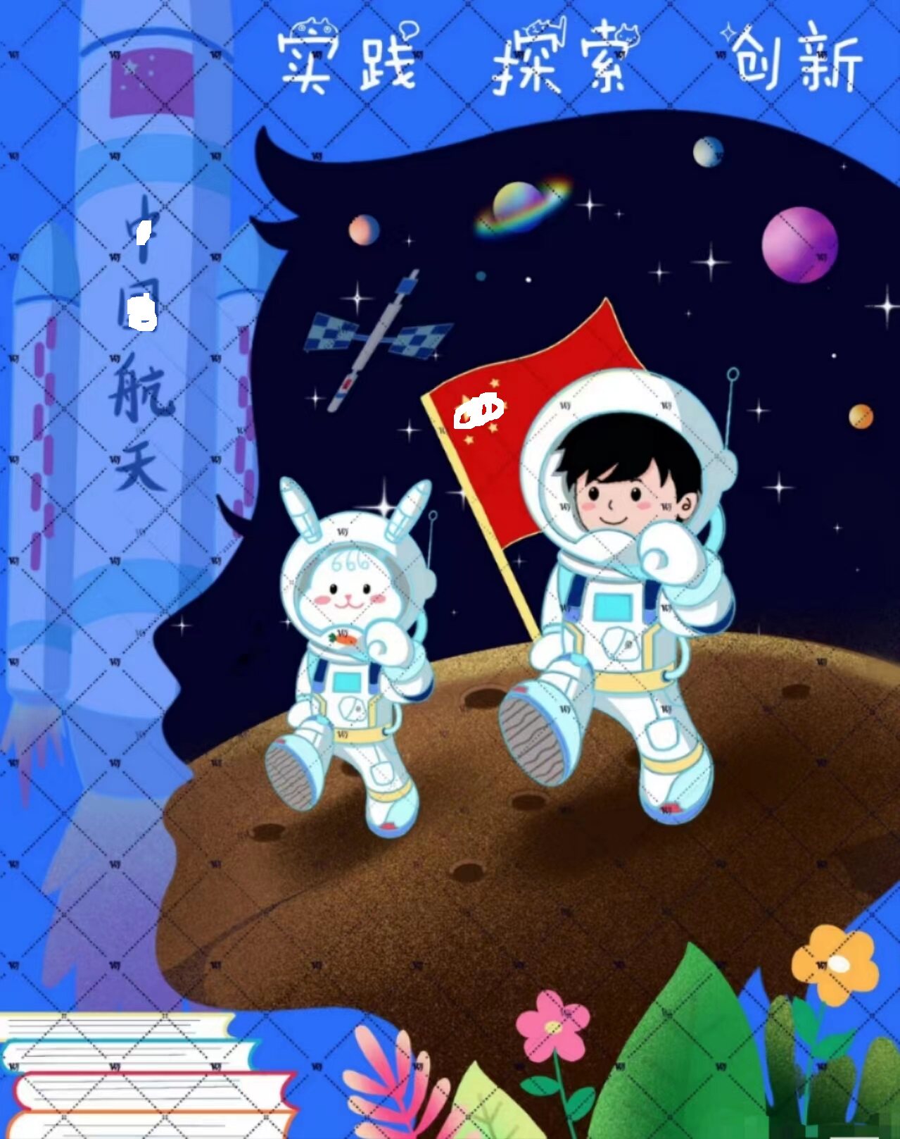 代画儿童画手抄报定制绘画电脑绘画素描原创主题画手绘漫画科幻画