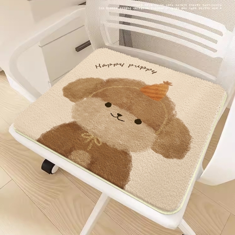 坐垫椅子垫毛绒屁垫秋冬保暖学生办公室久坐座垫家用椅垫子凳子垫