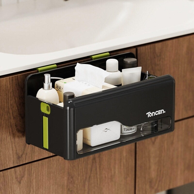 可折叠办公室置物架工位收纳神器整理盒悬挂女生办公桌面改造好物