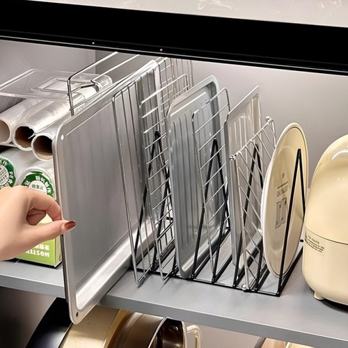 厨房橱柜内分层隔板置物架烤盘收纳家用多功能分格神器菜板整理架