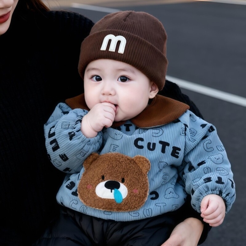 大童灯芯绒长款罩衣秋冬hh大号儿童吃饭男童女童宝宝防水围兜宝宝