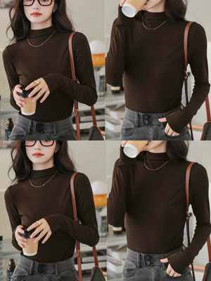 0度下！日 新型面料 一秒起暖自发热 半高领保暖打底！不冷不要拍