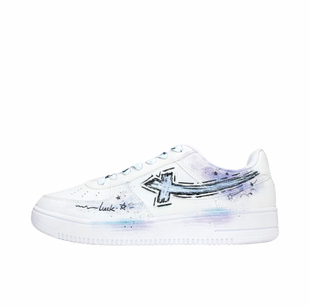 【定制球鞋】特步空军一号泼墨手减震低帮板鞋男女同款