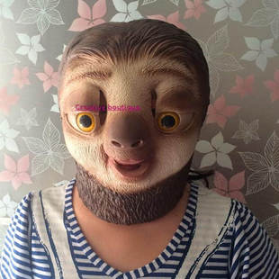 疯狂动物城zootopia闪电树懒面具 卡通动物头套装扮整蛊演出派对