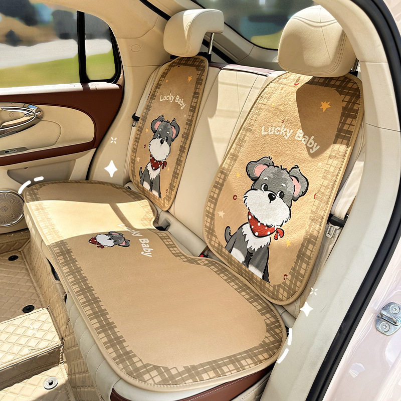 蓝雨汽车坐垫冬天创意可爱卡通座椅套秋冬季女生车载保暖舒适座垫