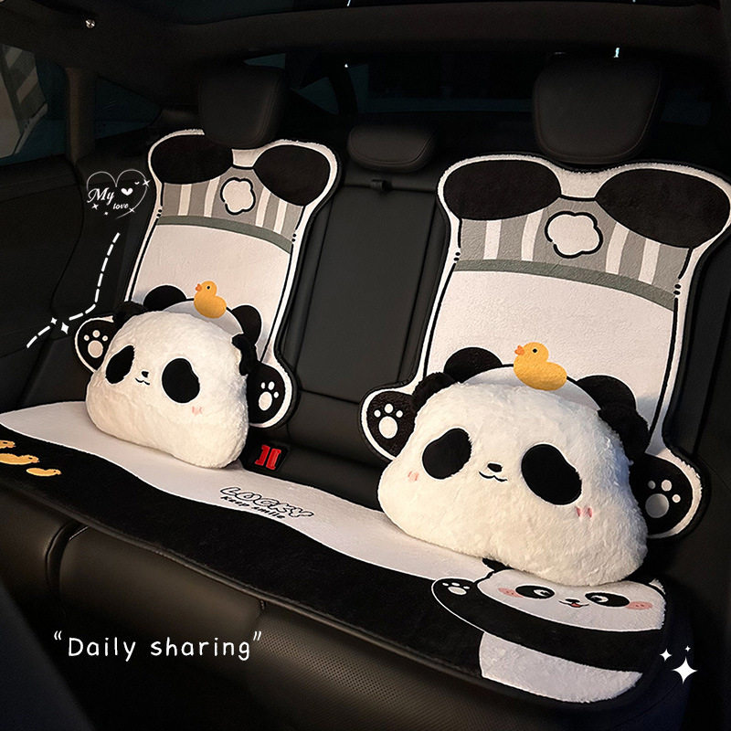 新款蓝雨冬季汽车坐垫可爱卡通车用座椅套毛绒舒适保暖防滑车座垫