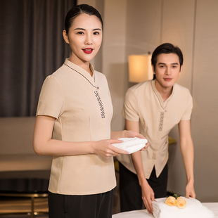 保洁工作服短袖酒店物业售楼部宾馆客房阿姨透气加大码套装夏季女