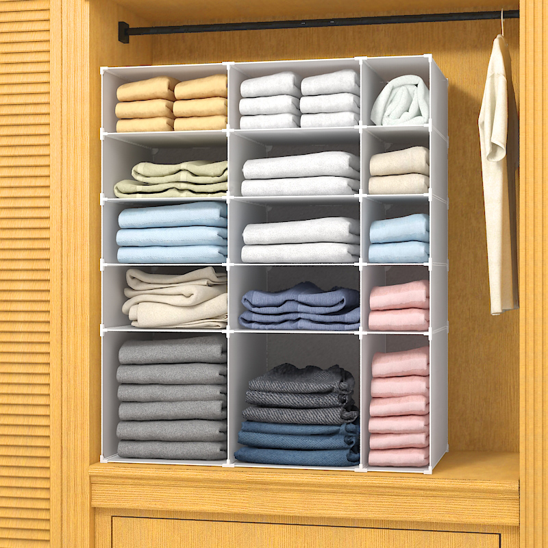 衣柜收纳隔板衣服整理神器隔层隔断厨柜内分层置物架定制空间利用