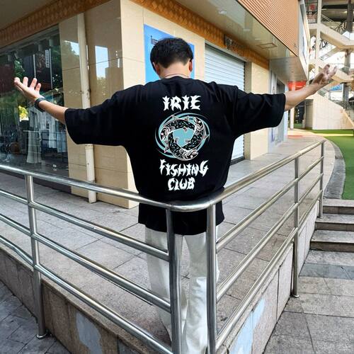 IFC IRIE FISHING CLUB 户外路亚钓鱼佬文化标语美式短袖T恤