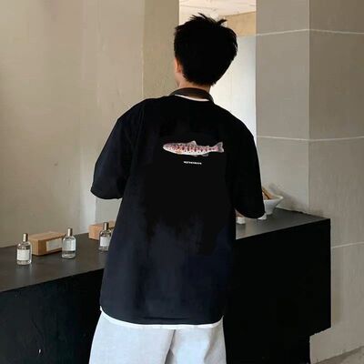 IFC IRIE FISHING CLUB 山女鳟鱼路亚钓鱼佬文化标语美式短袖T恤