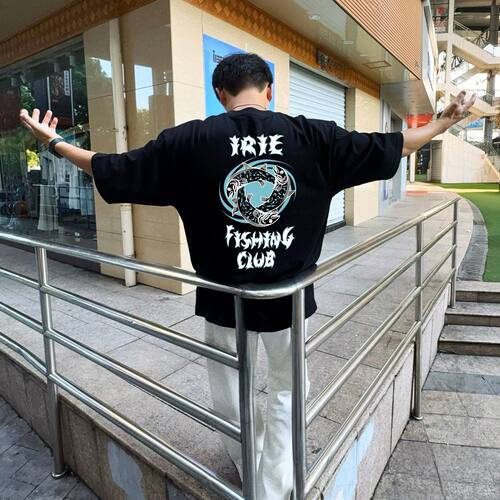 IFC IRIE FISHING CLUB 户外路亚钓鱼佬文化标语美式短袖T恤