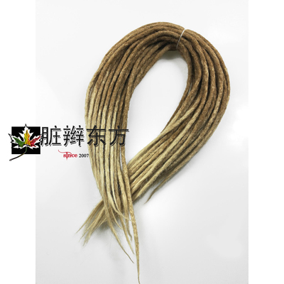 100 pcs human straight hair dreadlocks 直发真发雷鬼脏辫金色
