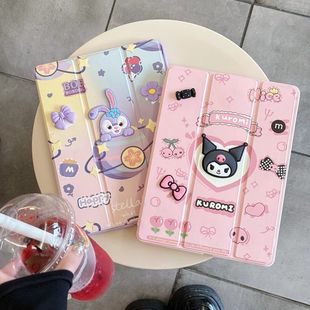 原创diy立体库洛米ipad10保护壳10.9英寸第6代苹果平板air4支架可爱ipadpro2021硅胶带笔槽10.2寸九代保护套