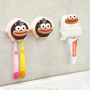 卡通牙刷架牙刷置物架家用壁挂式免打孔牙刷杯架卫生间浴室牙刷架