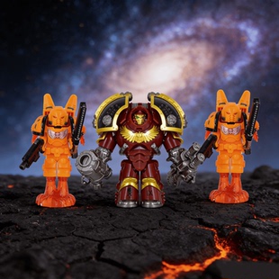 土星终结者极限战士战锤40k星际战士阿斯塔特火蜥蜴手办积木人仔