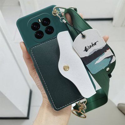 适用华为荣耀GTPro手机壳PPG-AN00手机套荣耀gtpro零钱包卡包壳斜跨背带挂脖挂绳软壳保护壳保护套门禁卡包套