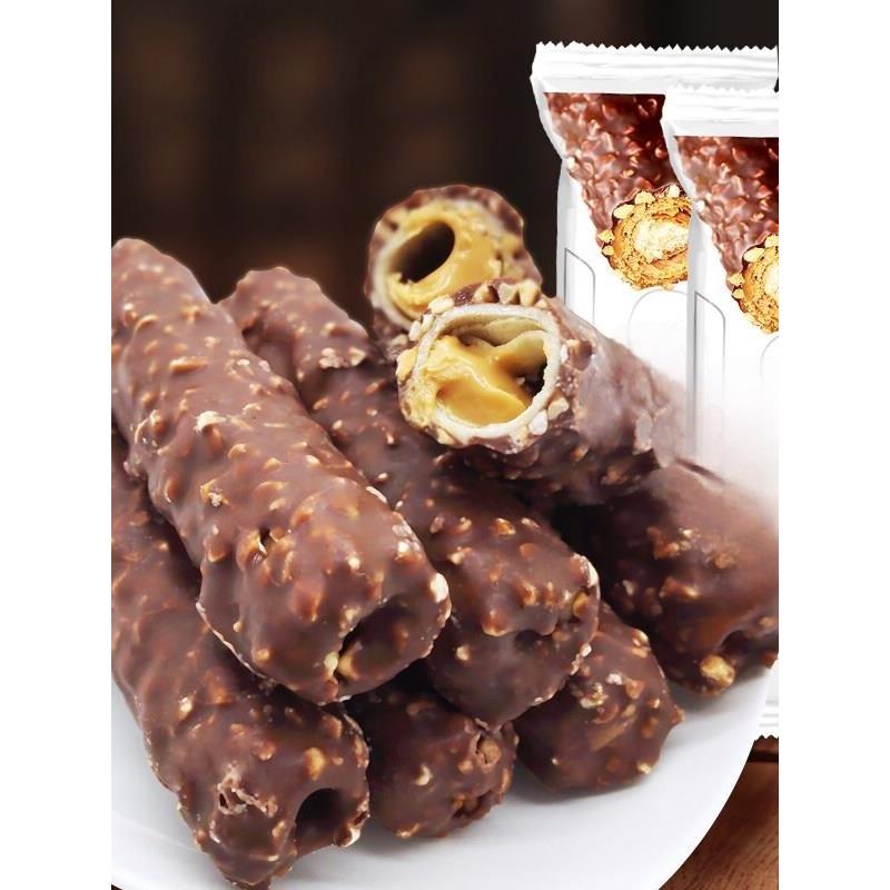 夹心巧克力果仁棒网红休闲 零食米果酥糖果能量棒年（代可可脂）