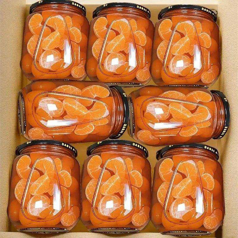 新鲜橘子罐头商用糖水桔子多汁柑橘水果罐头食品玻璃瓶装整箱