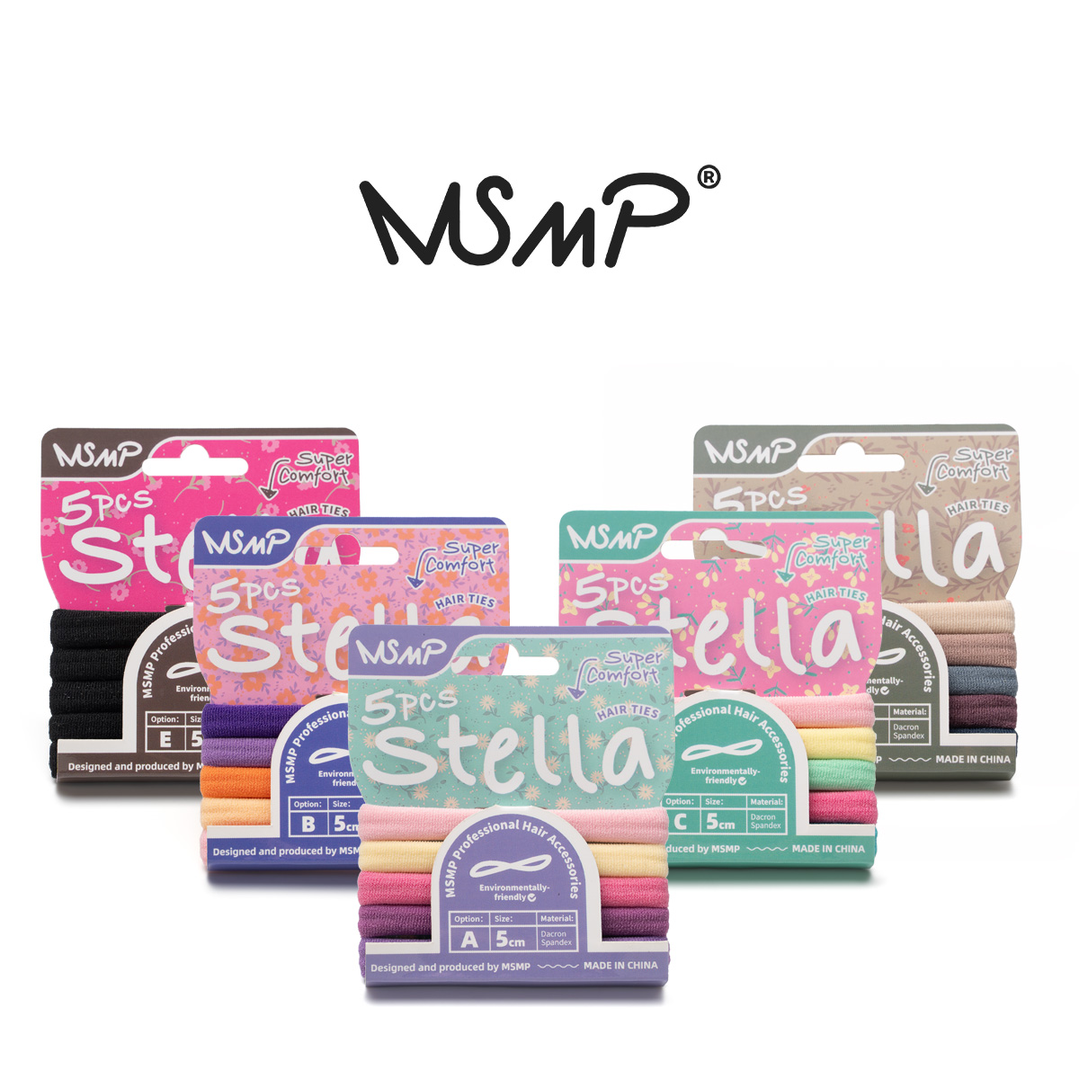 MSMP正品高弹力不伤发橡皮筋耐用毛巾圈卡装简约基础款发圈头饰