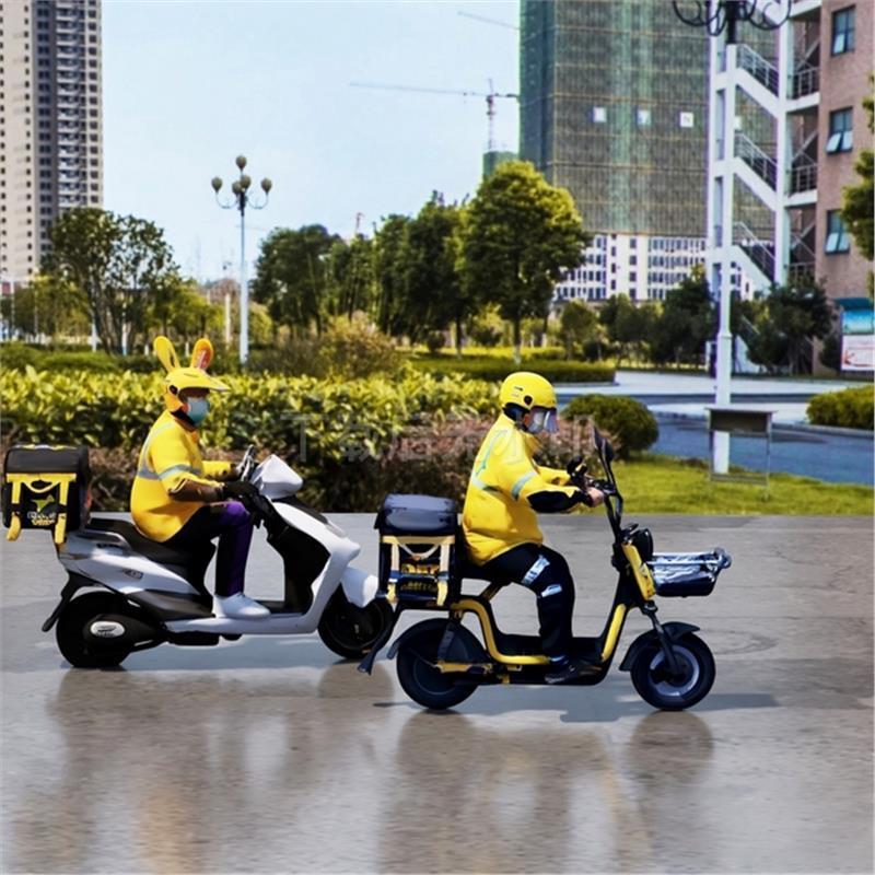 现代外卖男人 外卖员人物 快递员 骑手 骑车人 草图大师SU模型