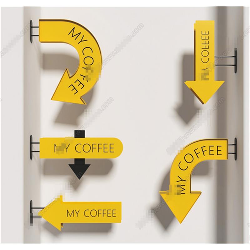 5732现代侧招指示牌 视觉广告牌 导视牌 指示牌 SU模型